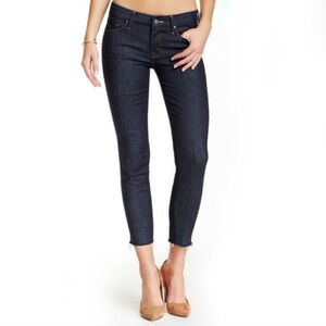 MOTHER The Looker Ankle Frayed Raw Hem Skinny Denim Jeans So Good Dark Wash 27